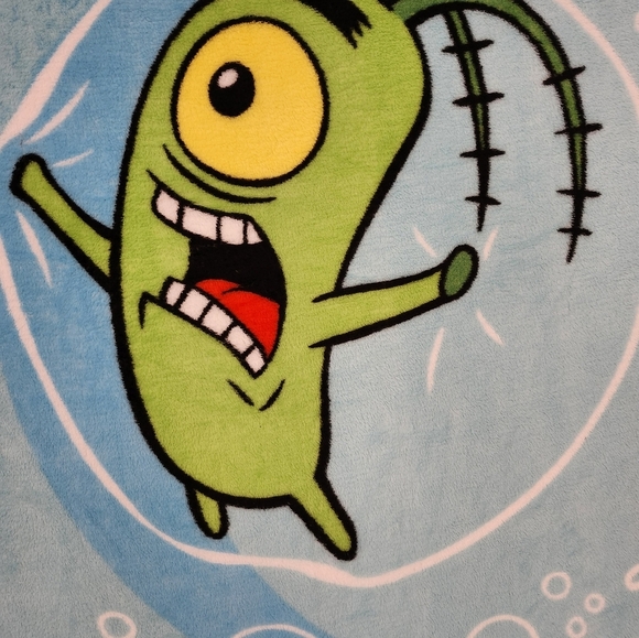 Nickolodeon SpongeBob SquarePants Sheldon J. Plankton Double Sided Twin Size - Picture 3 of 10